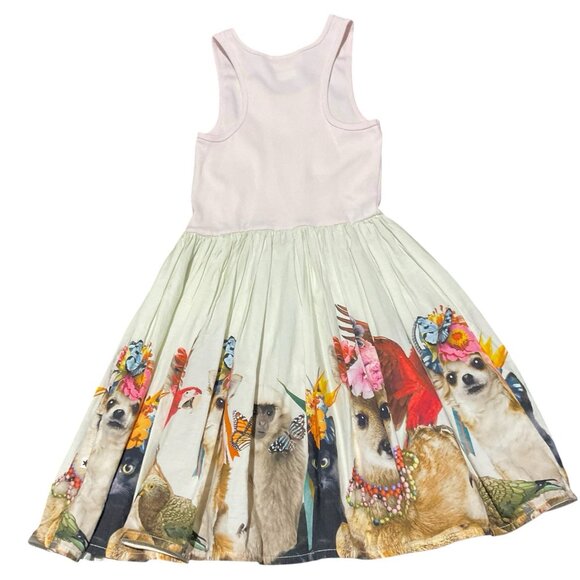 Molo Girls Cassandra Party Animals Dress Ribbed Long Sleeve 7-8 Years Old - Picture 2 of 12